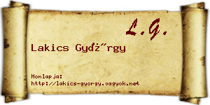 Lakics György névjegykártya