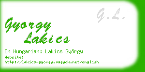 gyorgy lakics business card